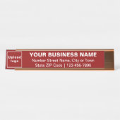 Markenbezeichnung auf Red Long Desk Name Plate Schreibtischnamensplakette (Vorderseite )