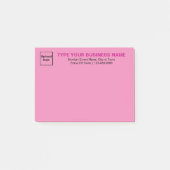 Markenbezeichnung auf rosa Rechteck Post-it Klebezettel (Vorderseite)