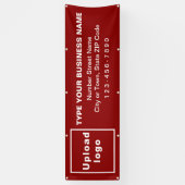 Markenbezeichnung auf rotem Long-Banner Banner (Vertikal)