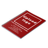 Markenbezeichnung auf rotem Notebook Notizblock (Linke Seite)