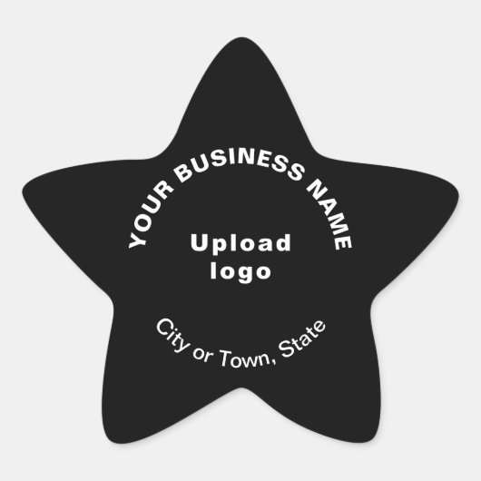 Markenbezeichnung auf Schwarz-Sternchen-Shape-Aufk Stern-Aufkleber (Vorderseite)