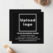 Markenbezeichnung auf schwarzem Quadrat Mitteilungskarte (Vorderseite/Rückseite Beispiel)