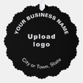 Markenbezeichnung auf schwarzem Scalloppapier Ornament Karte (Rückseite)