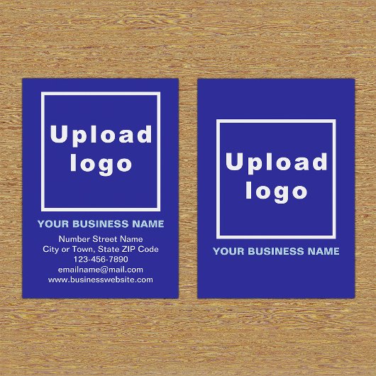 Markenbezeichnung auf Small Blue Portrait Card Visitenkarte