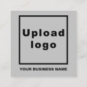 Markenbezeichnung auf Small Gray Square Card Quadratische Visitenkarte (Rückseite)