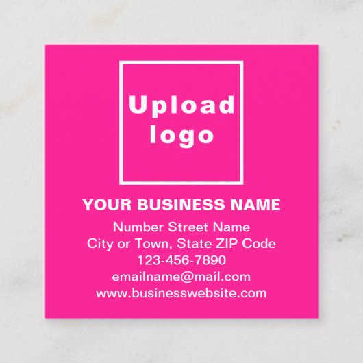 Markenbezeichnung auf Small Pink Square Card Quadratische Visitenkarte (Vorderseite)