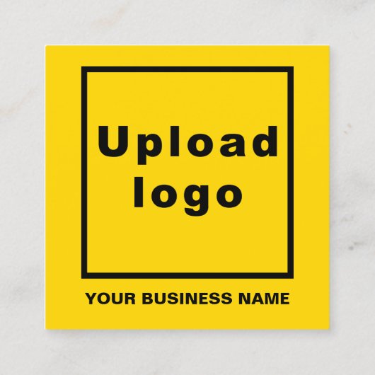Markenbezeichnung auf Small Yellow Square Card Quadratische Visitenkarte (Rückseite)