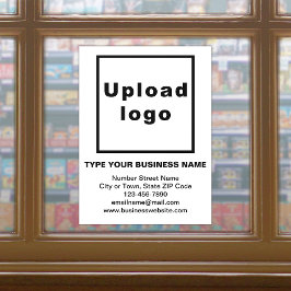 Markenbezeichnung auf weißem Fenster Fensteraufkleber