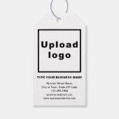 Markenbezeichnung auf weißem Geschenk Geschenkanhänger (Vorderseite)