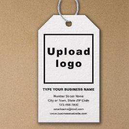 Markenbezeichnung auf weißem Geschenk Geschenkanhänger