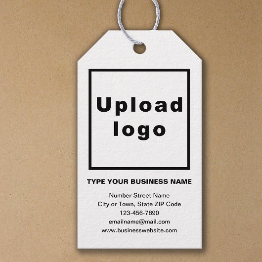 Markenbezeichnung auf weißem Geschenk Geschenkanhänger