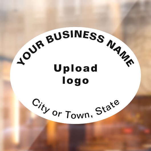 Markenbezeichnung auf weißem Oval-Form-Fenster Fensteraufkleber (Blatt 2)