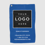 Markenbezeichnung Custom Blue Business Logo Compan Golfhandtuch (Vorderseite)