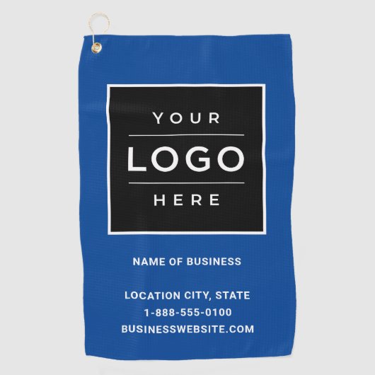Markenbezeichnung Custom Blue Business Logo Compan Golfhandtuch (Vorderseite)