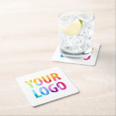 Markenbezeichnung für benutzerdefiniertes Farbwerb Rechteckiger Pappuntersetzer (Vor Ort)