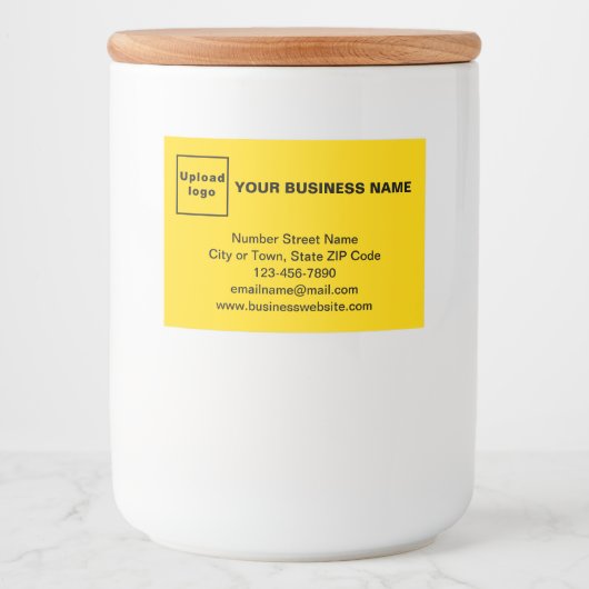 Markenbezeichnung für gelbes Rechteck Lebensmitteletikett (Vorderseite)