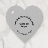 Markenbezeichnung für graue Herzform Geschenkanhänger (Vorderseite)