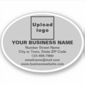 Markenbezeichnung für graue Ovalform Vinyl Sticker (Vorderseite)