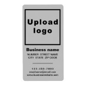 Markenbezeichnung für graue Portrait-Versandmarke (Vorne)