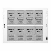 Markenbezeichnung für graue Portrait-Versandmarke (Vorne)