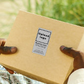 Markenbezeichnung für graue Portrait-Versandmarke