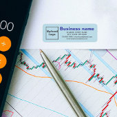 Markenbezeichnung für hellblaue Rücksendeadresse