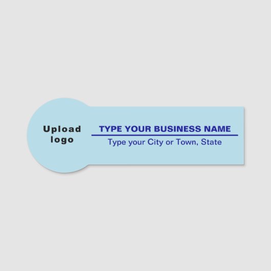 Markenbezeichnung für hellblaues Abzeichen Namensschild (Vorderseite)