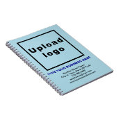 Markenbezeichnung für hellblaues Notebook Notizblock (Rechte Seite)