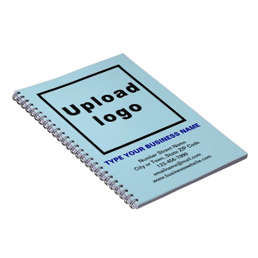 Markenbezeichnung für hellblaues Notebook Notizblock (Rechte Seite)