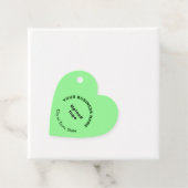 Markenbezeichnung für hellgrüne Herzform Geschenkanhänger (Beispiel)