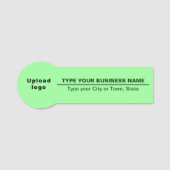 Markenbezeichnung für hellgrünes Abzeichen Namensschild (Vorderseite)