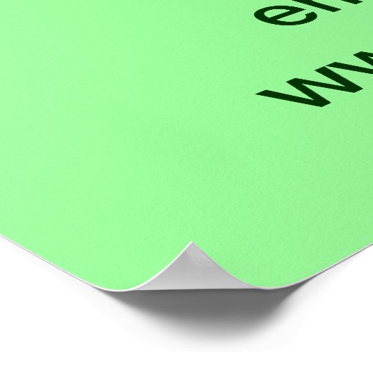 Markenbezeichnung für hellgrünes Poster (Ecke)