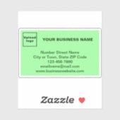 Markenbezeichnung für hellgrünes Rechteck Vinyl Aufkleber (Blatt)