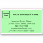 Markenbezeichnung für hellgrünes Rechteck Vinyl Aufkleber (Vorderseite)