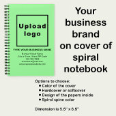 Markenbezeichnung für hellgrünes SpiralNotebook Notizblock