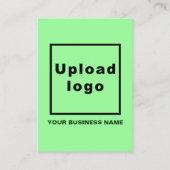 Markenbezeichnung für kleine, helle, grüne Portrai Visitenkarte (Rückseite)