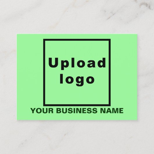Markenbezeichnung für kleine, helle grüne Rechteck Visitenkarte (Rückseite)