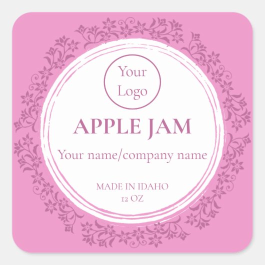 Markenbezeichnung für kleine Unternehmen - Jam Jel Quadratischer Aufkleber (Vorderseite)