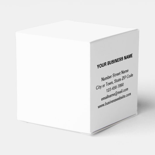 Markenbezeichnung für kleine weiße Box Geschenkschachtel (Rückseite)