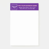 Markenbezeichnung für Lila lange Unternehmensführu Post-it Klebezettel (Vorderseite)