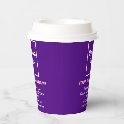 Markenbezeichnung für Lila Papiercup Pappbecher (Rechts)