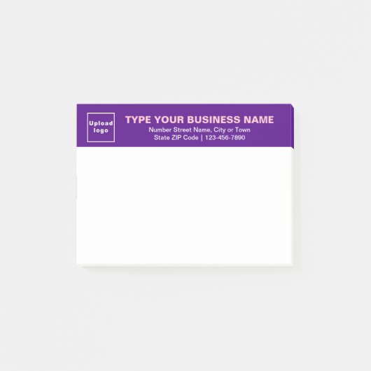 Markenbezeichnung für Lila Position von Rechteck Post-it Klebezettel (Vorderseite)
