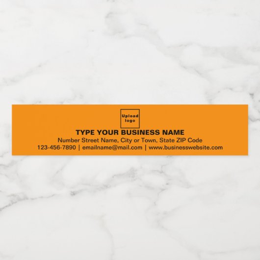 Markenbezeichnung für Orange Color Slim Wasserflaschenetikett (Einzelnes Label)