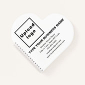 Markenbezeichnung für Spirale aus weißem Herzen Notizblock (Vorderseite)