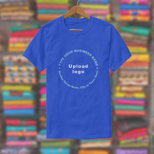 Markenbezeichnung im runden Muster Text über Royal T-Shirt