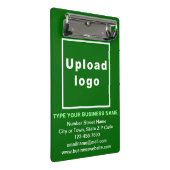 Markenbezeichnung in der grünen Miniklammer Mini Klemmbrett (Schrägansicht)