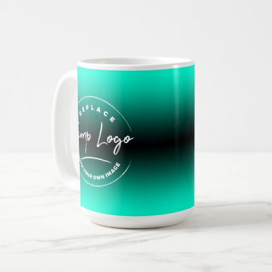 Markenbezeichnung mit dem Logo für Ihr Unternehmen Kaffeetasse (Vorderseite Links)