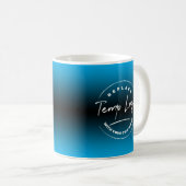 Markenbezeichnung mit Ihrem Firmenlogo, Blue Ombre Kaffeetasse (VorderseiteRechts)