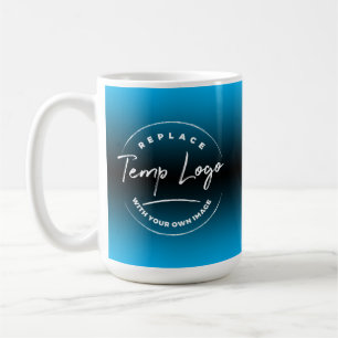 Markenbezeichnung mit Ihrem Firmenlogo, Blue Ombre Kaffeetasse