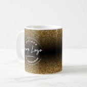 Markenbezeichnung mit Ihrem Firmenlogo, Gold Black Kaffeetasse (Vorderseite Links)
